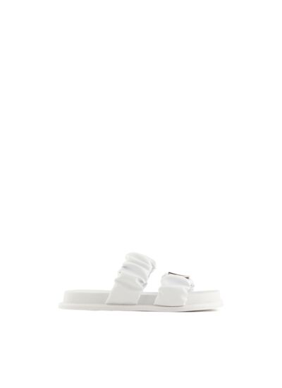 Pantoufle Nappa Pu+Met-Opt Blanc+Argent