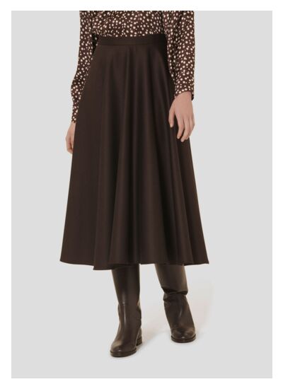Jupe Jackie-Chocolat en Laine Vierge