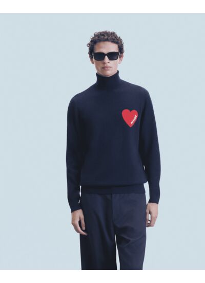 Pull Col Roulé Coeur