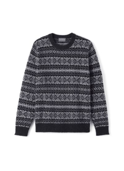 Ras de cou jacquard fair isle - Homme - NOIR