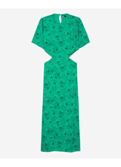 Robe Longue A Manches Courtes Dos Nu Femme