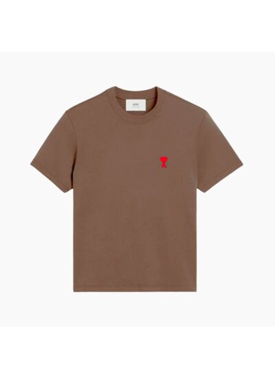 Ami Paris T-Shirt Ami de Coeur Rouge Marron
