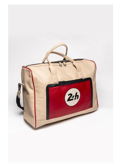 Sac cuir 24H Le Mans Austin 48H écru/rouge