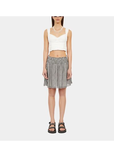 Jupe Courte Imprimée Avec Smocks Femme