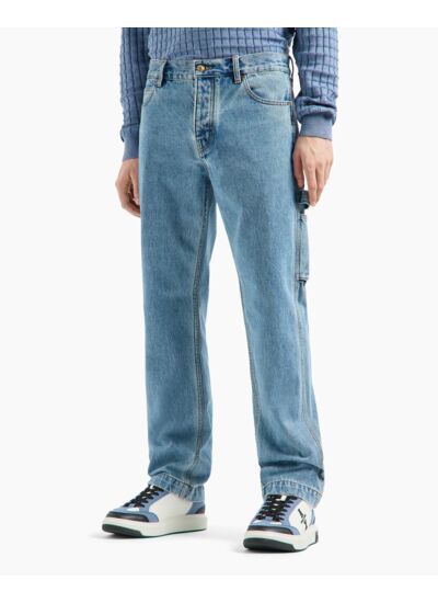 Pantalon 5 poches - denim indigo taille moyenne