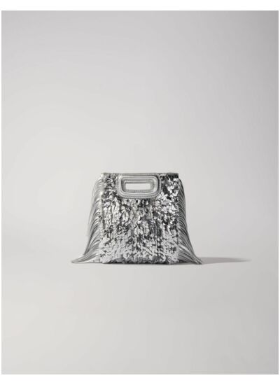Sac M mini en sequins argents