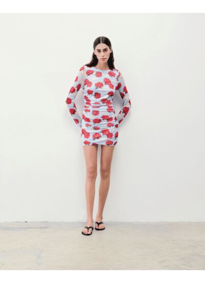 Robe Courte Manche Longue Mesh