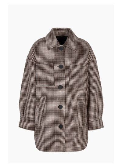 Caban coat-milk/liq/black pied