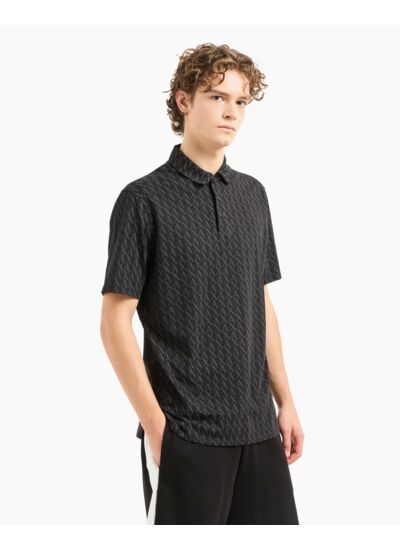 Polo à imprimé noir