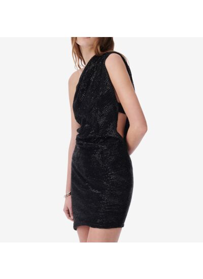 Robe Asymétrique À Sequins Haidi
