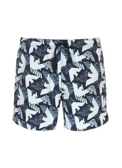 Boxer tissé homme-blu navy/acqua