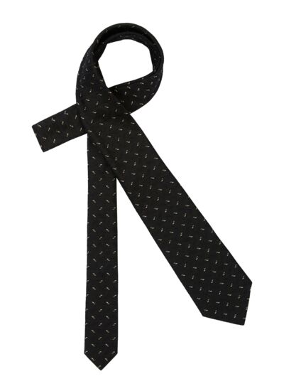 Cravate jacquard tissée c-nero