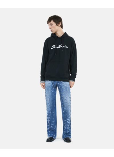 Sweatshirt Logo À Capuche Noir Homme