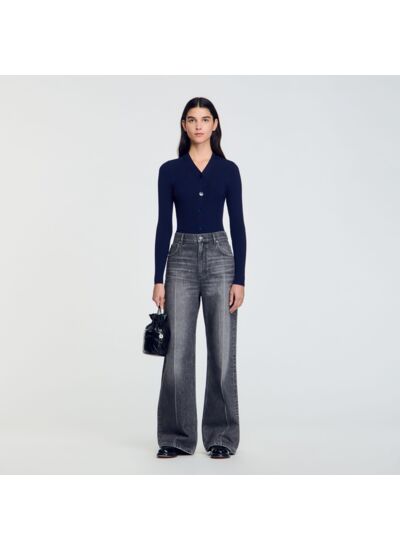 Cardigan en maille côtelée