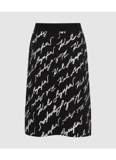 JACQUARD SIGNATURE FLARE SKIRT