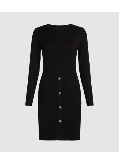 K BUTTON KNITTED DRESS
