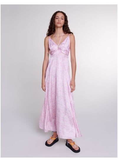 Robe longue imprimée ajourée