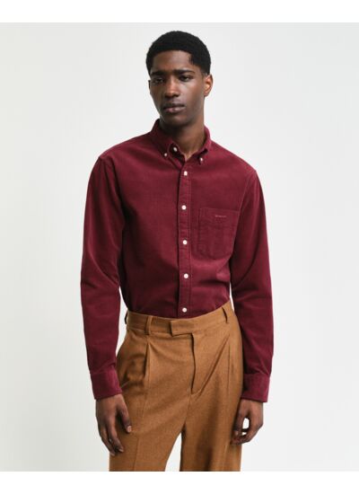 Chemise regular fit en velours côtelé