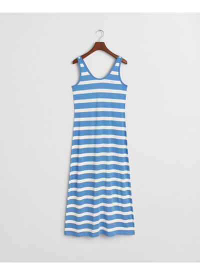 Striped Tank Top Midi Jersey Dress