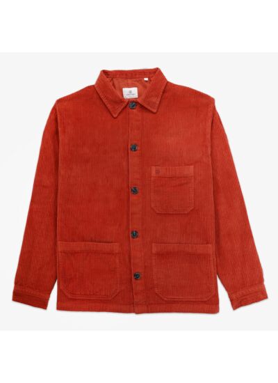 Surchemise Wilson en velours rouge courge