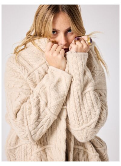 Cardigan winter cachemire 10 fils 5GG BEIGE CHINE