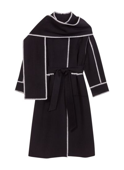 Manteau bicolore double face