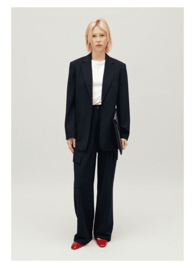 Veste tailleur oversize marine