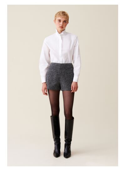 Short tweed gris