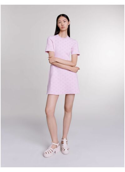 Robe courte en maille jacquard