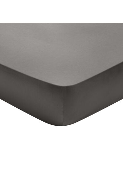 Drap housse Partition Satin de coton Coloris Gris