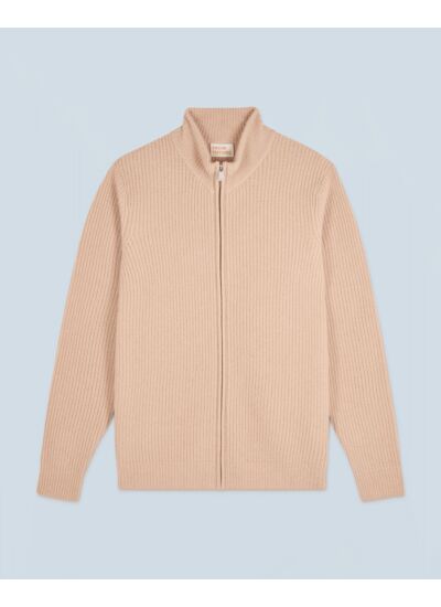 Pull Gilet à Cotes Zippé