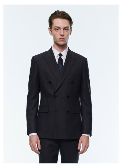 Veste croisée en flanelle de laine