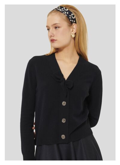 Gilet Germain-Nuit en Laine Mercerisée