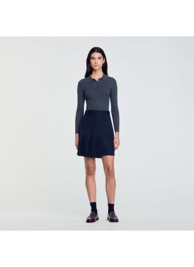 Pull en maille à côtes