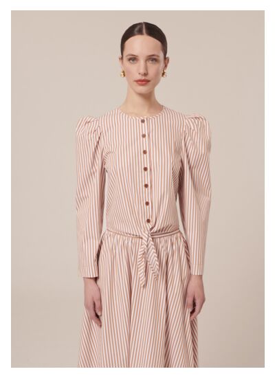 Chemise Cleo-Cognac en Coton