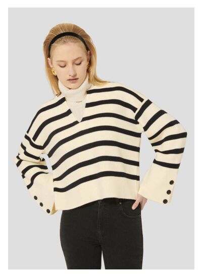 Pull Plongeoir-Ecru en Polyester