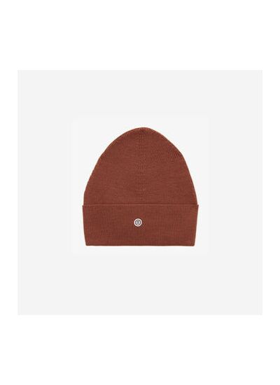 Bonnet uni en coton et laine sienne