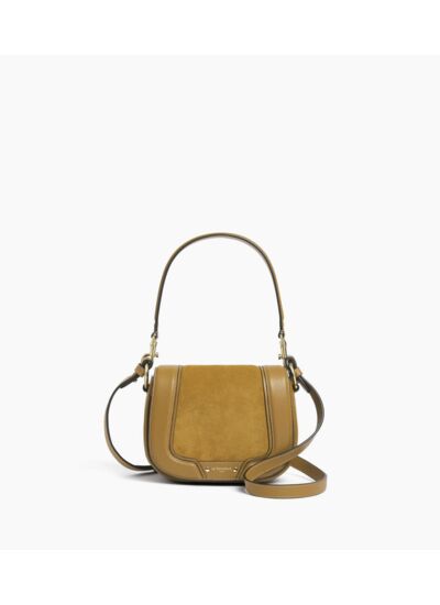 Petit sac à bandoulière Ella en cuir grainé et nubuck