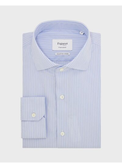 Chemise Ajustée Infroissable rayée bleue