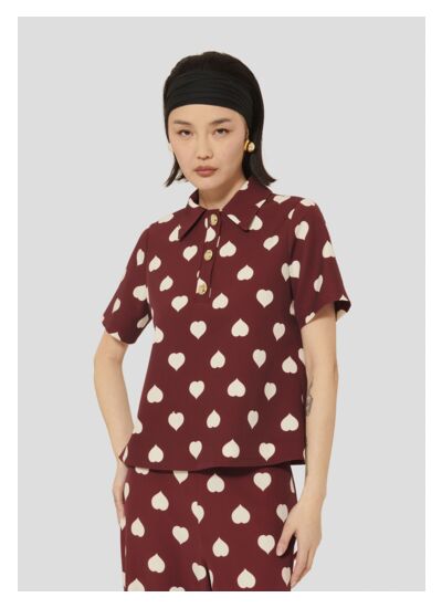 Top Tania-Bordeaux en Polyester