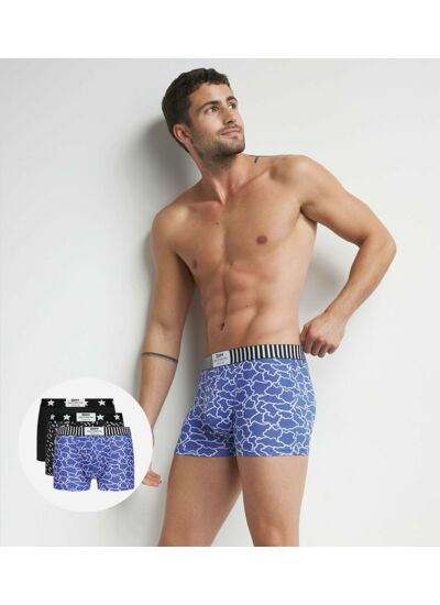Lot de 3 boxers homme motifs Nuages Bleu Noir Dim Vibes