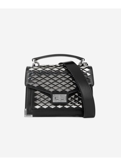 Sac Emily Small En Cuir Noir Avec Clous
