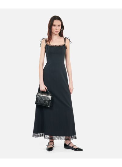 Robe Longue Noire Avec Dentelle Femme