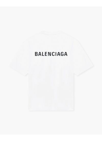 Balenciaga T-Shirt Back Logo Blanc