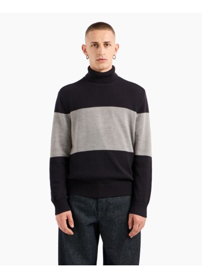 Pull - marine/bois flotté