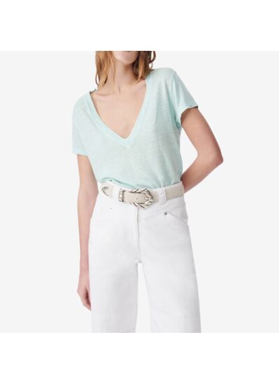 T-Shirt En Lin Col V Rodeo