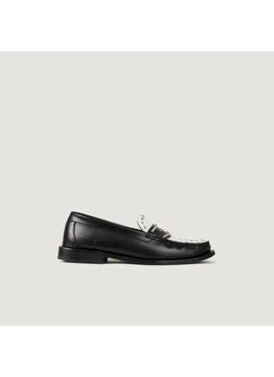 Mocassins bicolores à clous