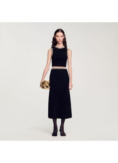 Top en maille à col bijoux