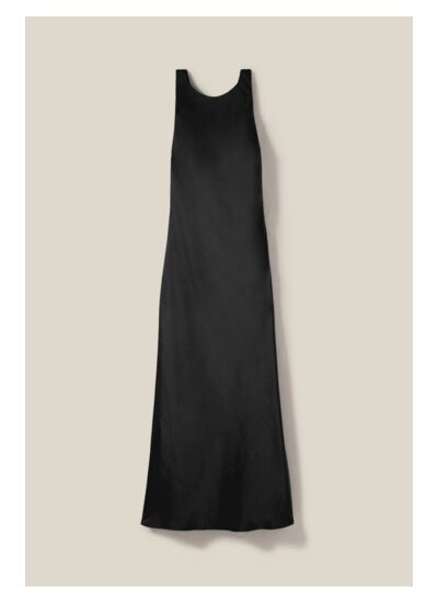 Robe longue satinée