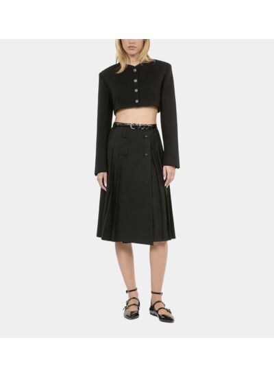 Jupe Longue Plissée Noire Femme